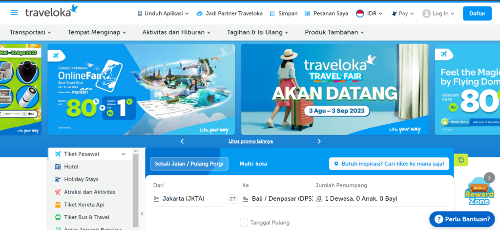 Contoh Landing Page Ticket Online