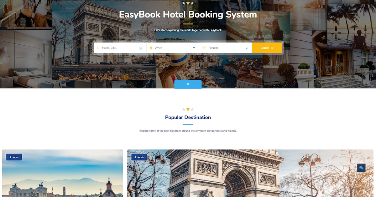 Template Website & Landing Page travel Easybook