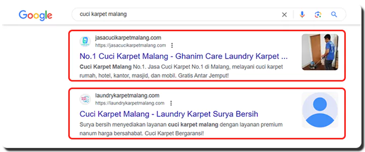 portfolio jasa seo malang - cuci karpet malang ( Ghanim Care & Surya Bersih)