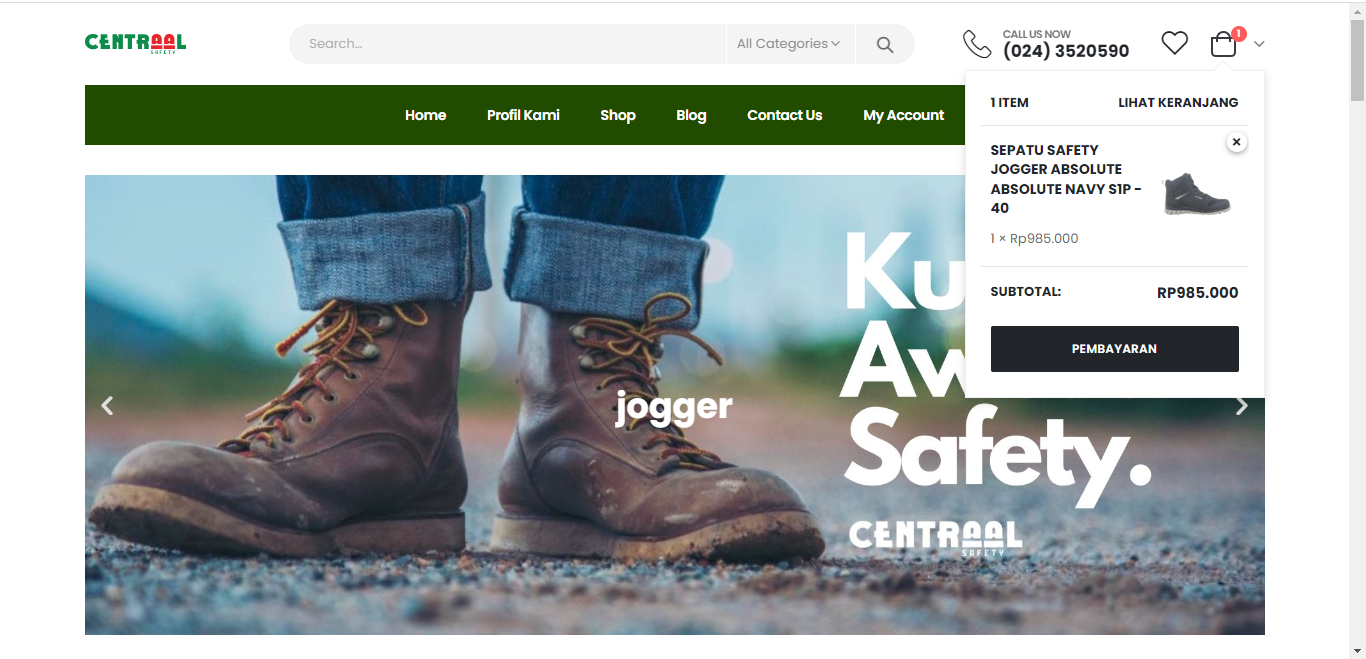 Website Toko Online Perusahaan Distributor Alat Safety