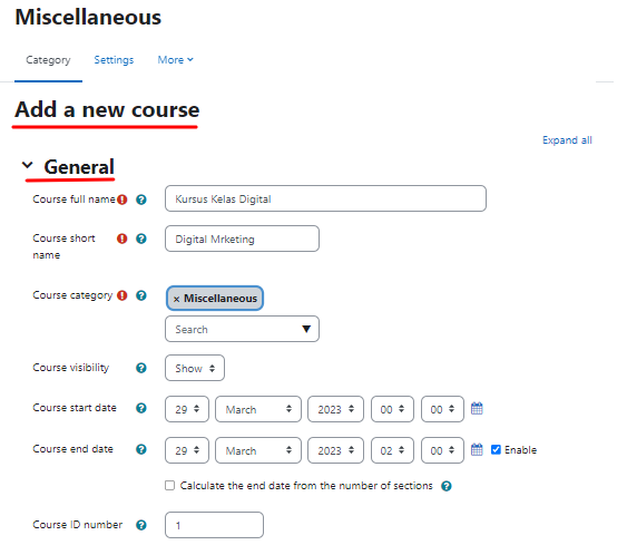 Moodle Isi Course