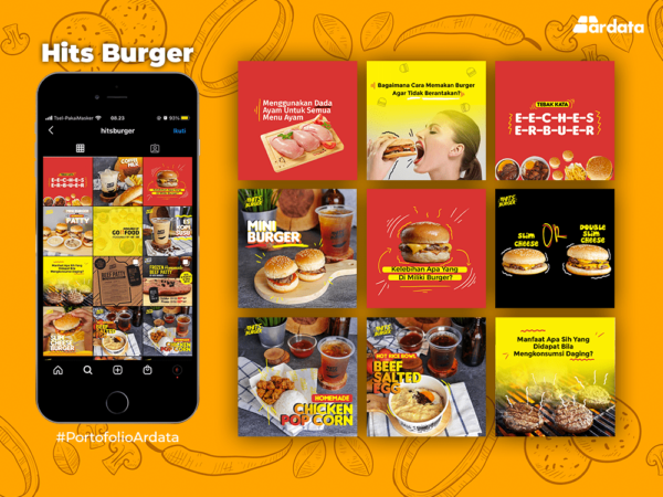 Portfolio Hits Burger Social Media Management