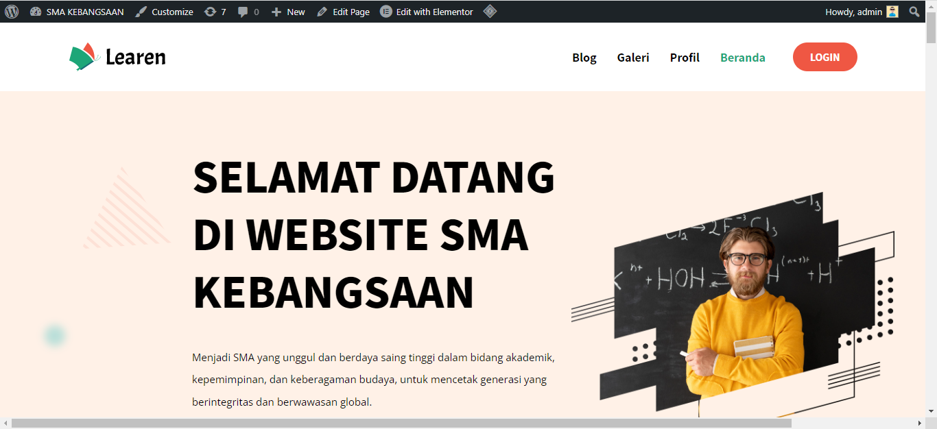 Website Sekolah : Cara Membuat dan Contoh Web Sekolah - tampilan menu header