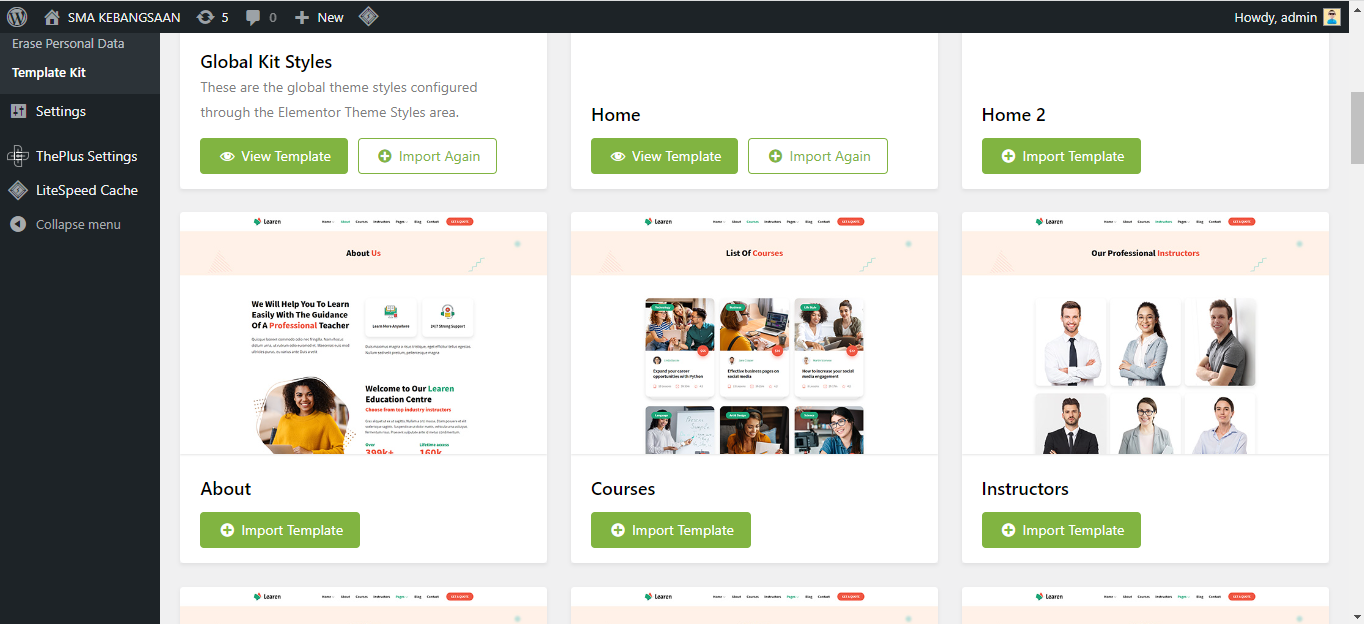 Website Sekolah : Cara Membuat dan Contoh Web Sekolah - import template kit