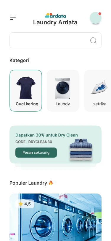 Jasa Pembuatan Aplikasi Laundry Fitur Lengkap - home
