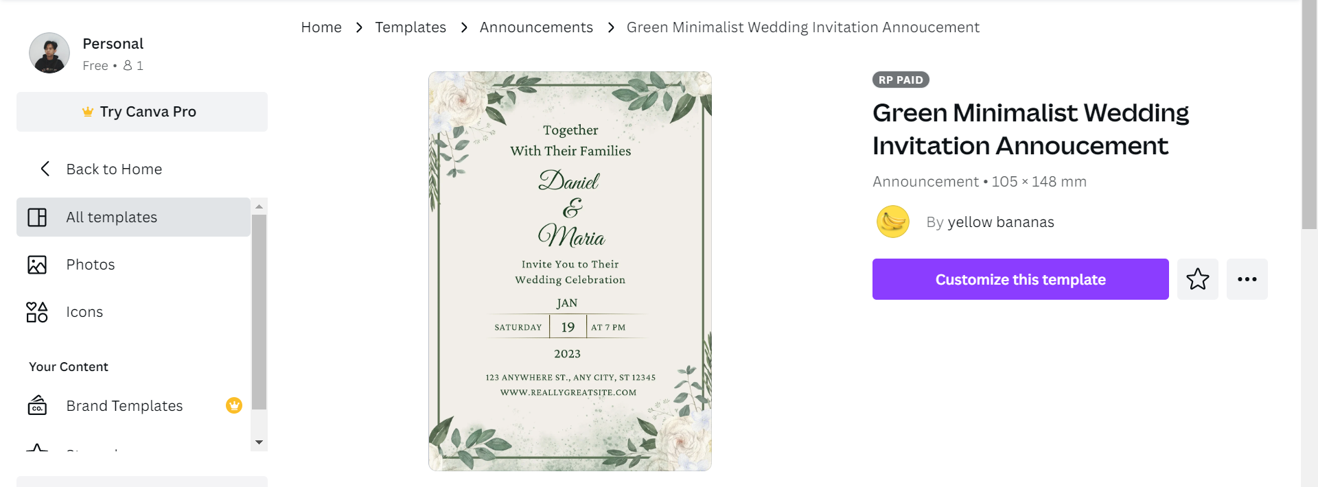 Cara Membuat Undangan Pernikahan Dengan Canva - Template Undangan greeny