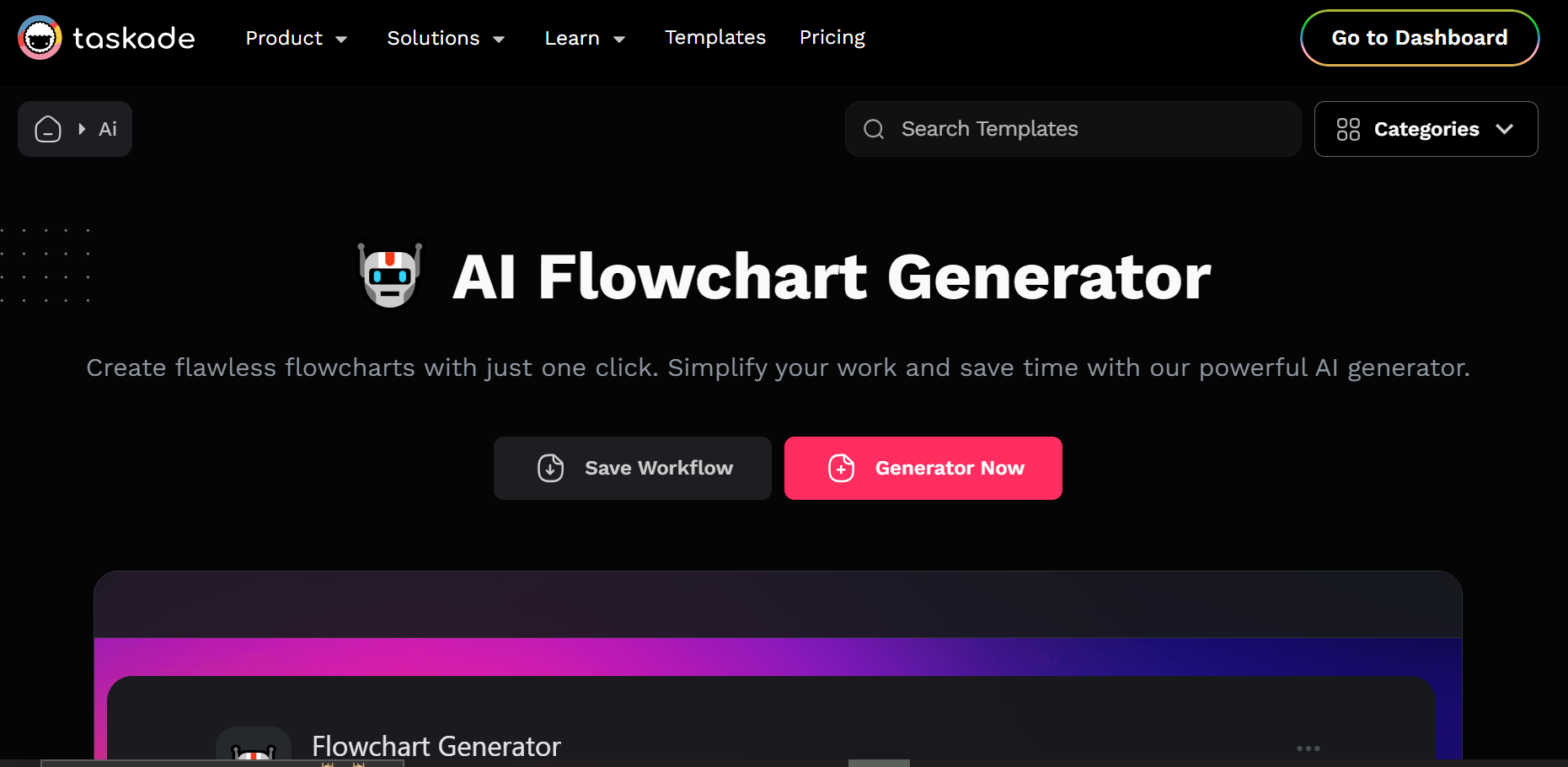 AI untuk membuat flowchart - Taskade