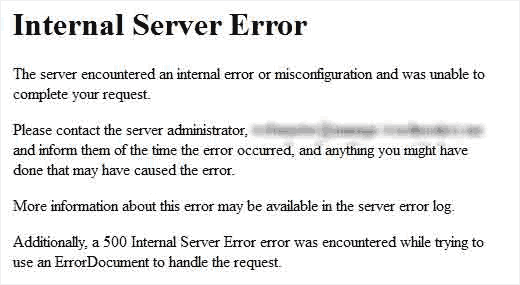 Error Pada Web WordPress dan Cara Mengatasinya - internal server error