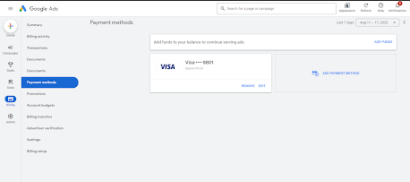 Integrasi Pembayaran Google Ads dengan Gopay - masuk ke billing dan payment method