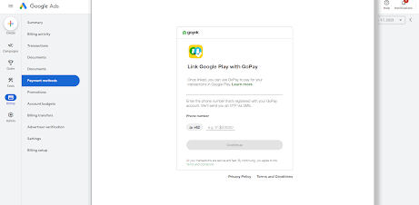 Integrasi Pembayaran Google Ads dengan Gopay - hubungkan dengan gopay