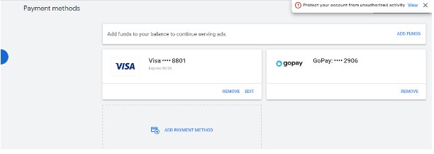 Integrasi Pembayaran Google Ads dengan Gopay - selesai