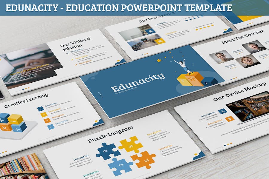 Template PPT tema Matematika Terbaik - Edunacity - Education Powerpoint Template