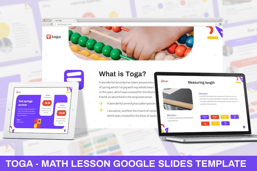 Template PPT Tema Matematika Terbaik - Toga - Math Lesson Google Slides Template