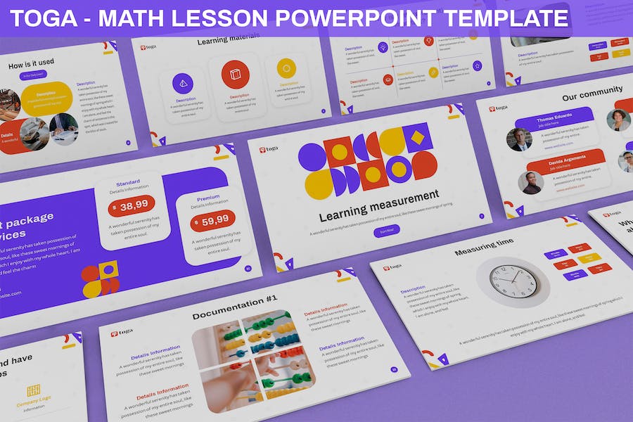 Templte PPT Tema Matematika Terbaik - Toga - Math Lesson Powerpoint Template