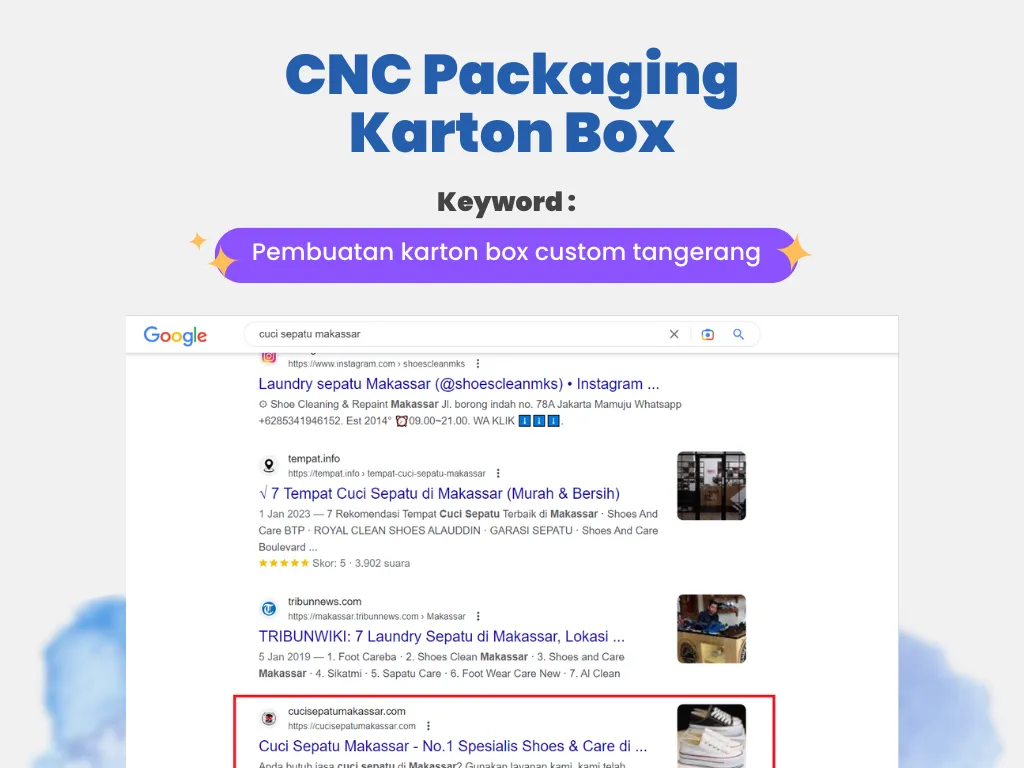 Portofolio Jasa SEO Jual Karton Box CNC Packaging Karton Box