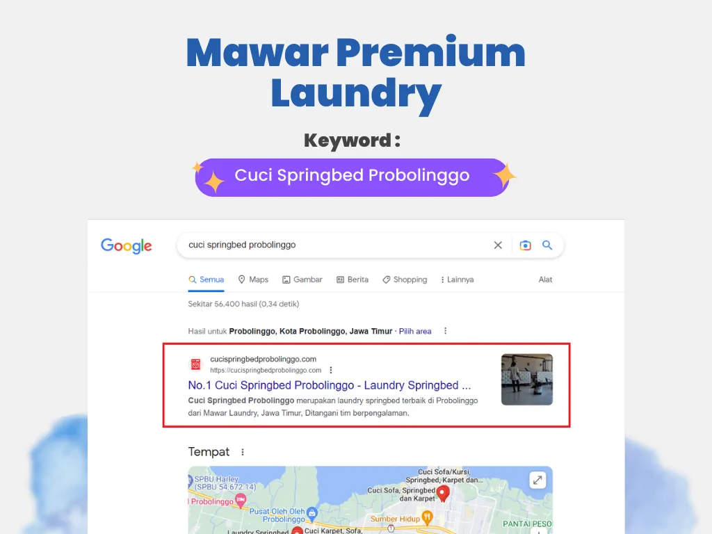 Portofolio Jasa SEO Bisnis Laundry Mawar Premium Laundry