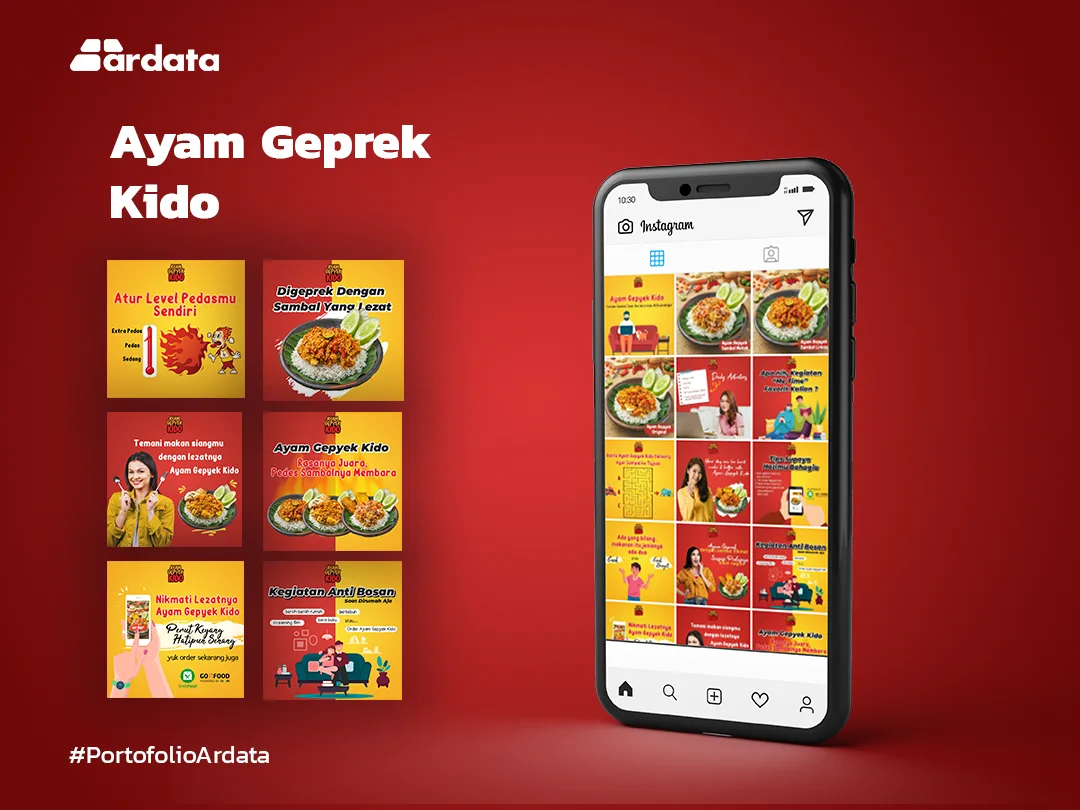 Portofolio Social Media Perusahaan Kuliner Ayam Geprek Kido