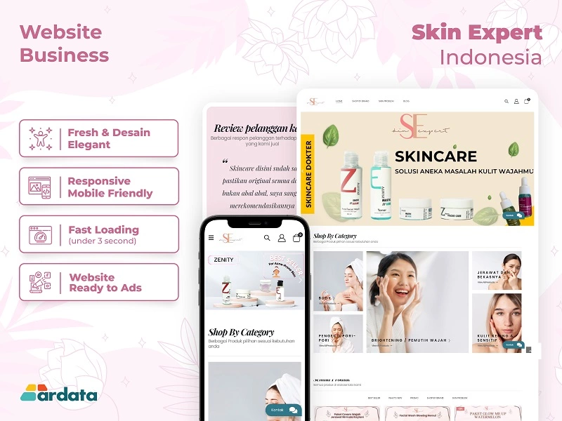 Portofolio Website Bisnis Jual Skincare Skin Expert