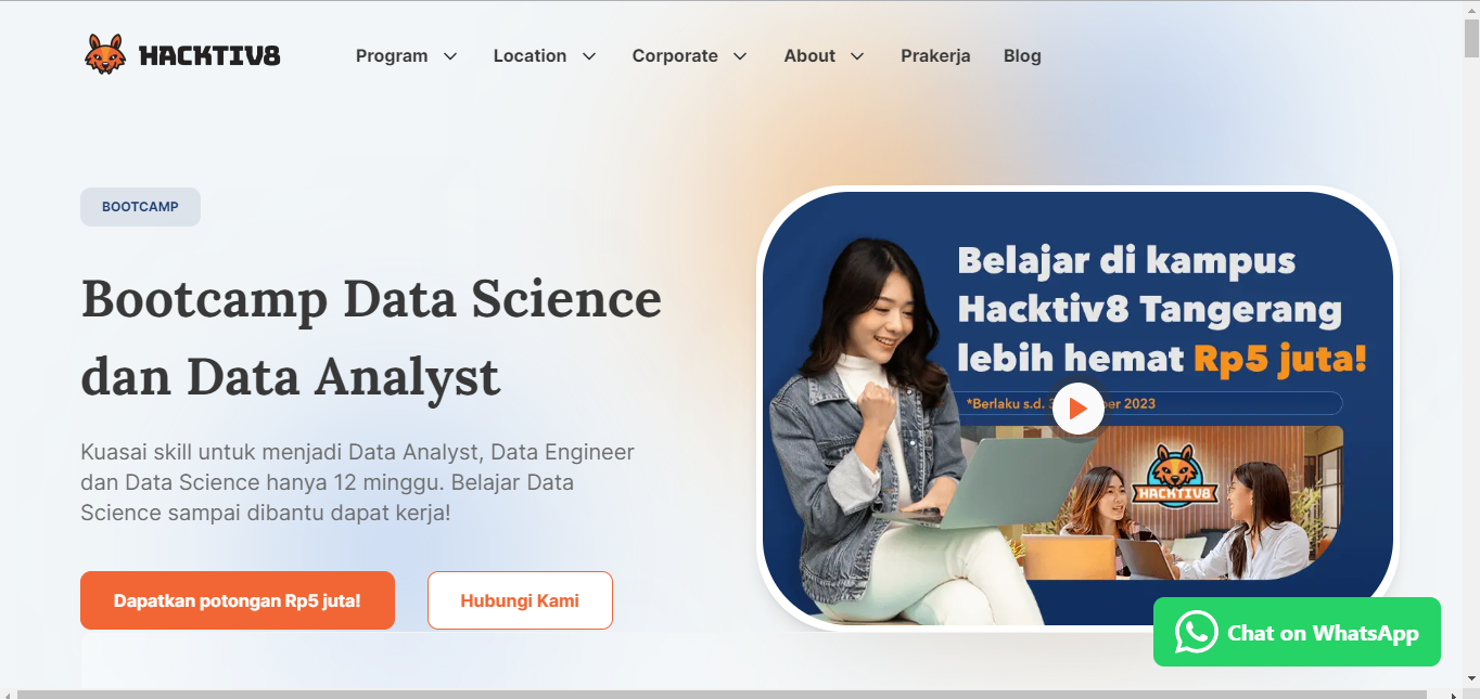 Kursus Online Data Science - Hacktv8