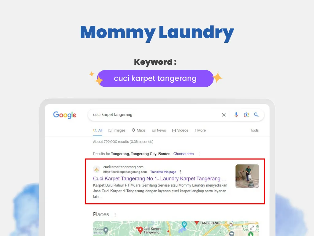 Portofolio Jasa SEO Cuci Karpet Mommy Laundry