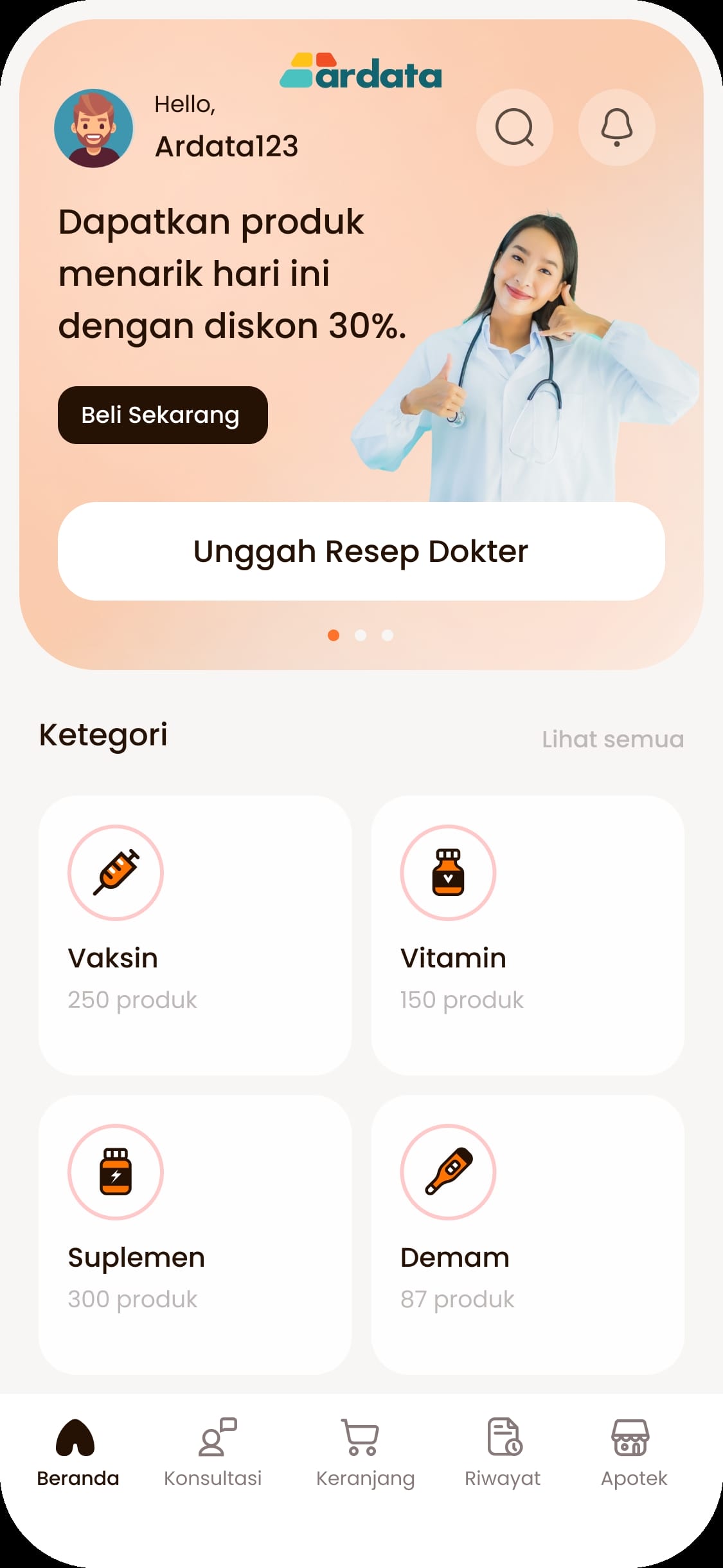 Contoh Tampilan Aplikasi Apotek & Farmasi Ardata Media