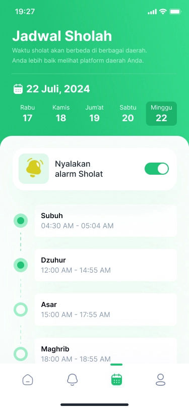  Jasa Pembuatan Aplikasi Agama Islam - fitur schedule