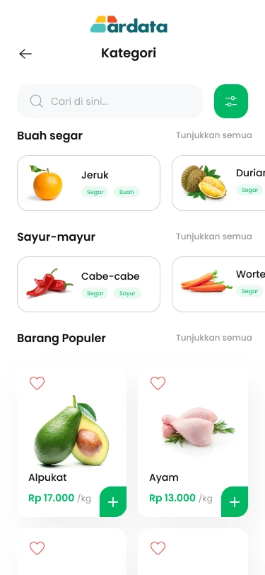 Tampilan Aplikasi Toko Grosir & Minimarket Ardata Media