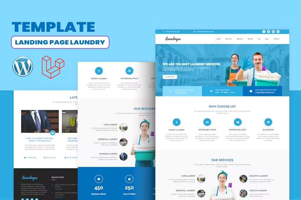 template landing page bisnis laundry