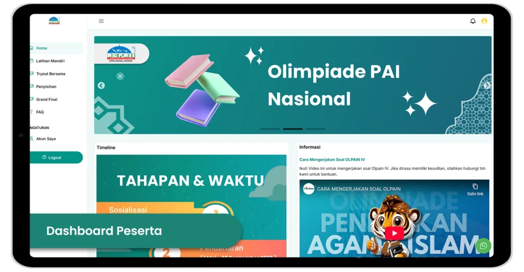 fitur Dashboard Peserta
