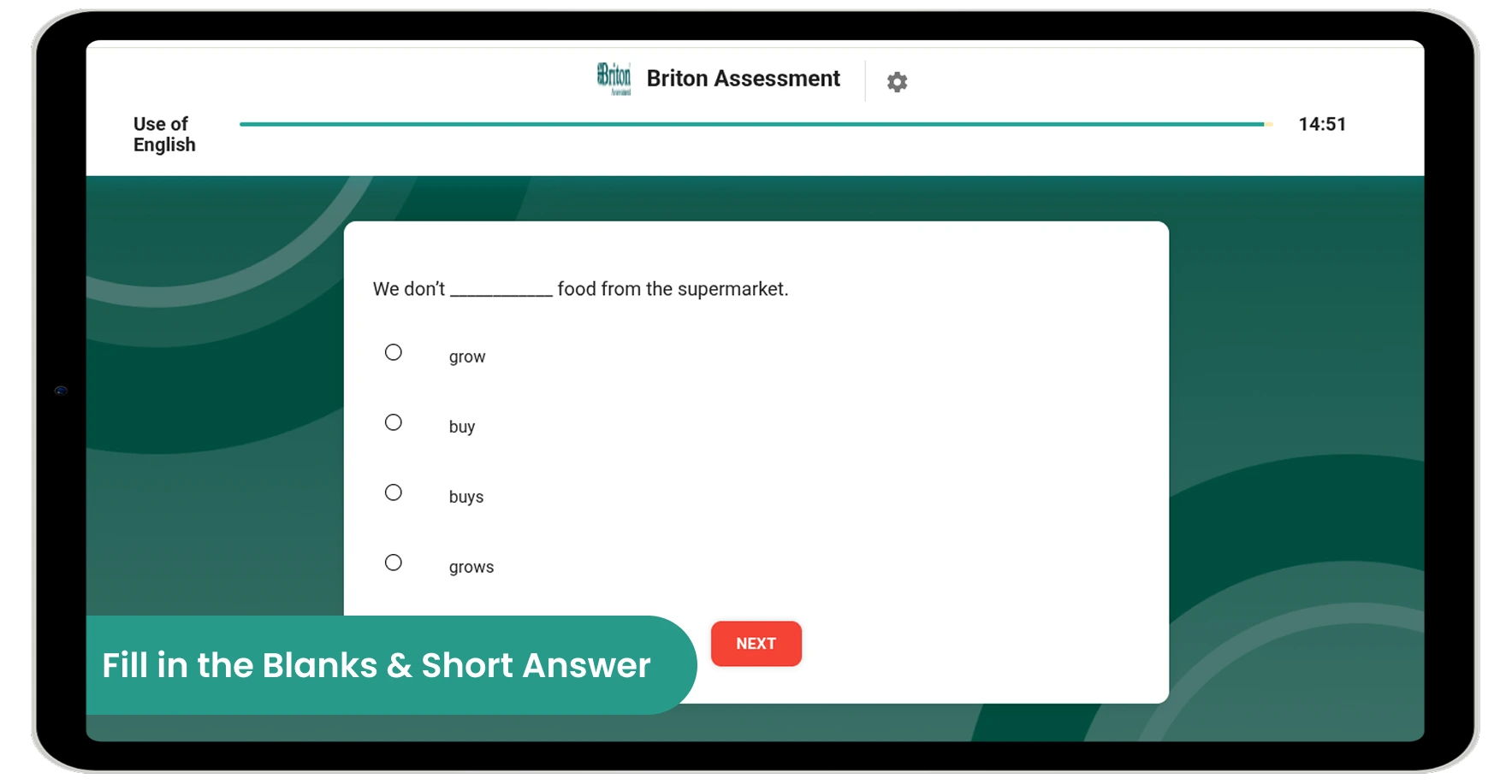 fitur Fill in the Blanks & Short Answer sistem tes bahasa inggris
