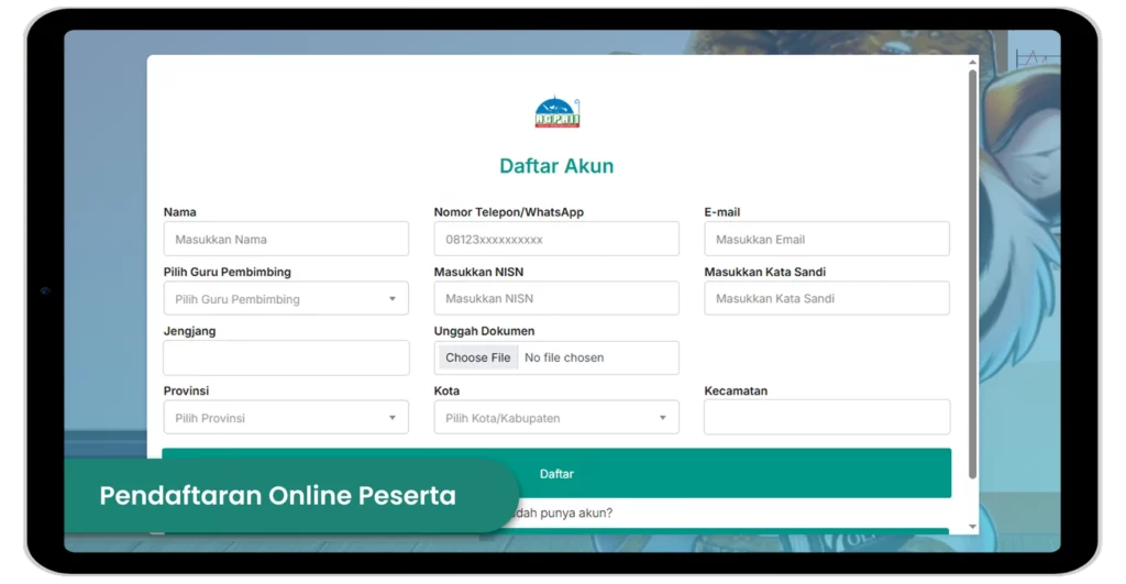fitur Pendaftaran Online Peserta