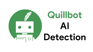 Logo QuillBot dengan robot hijau sebagai alat paraphrasing dan summarizing.