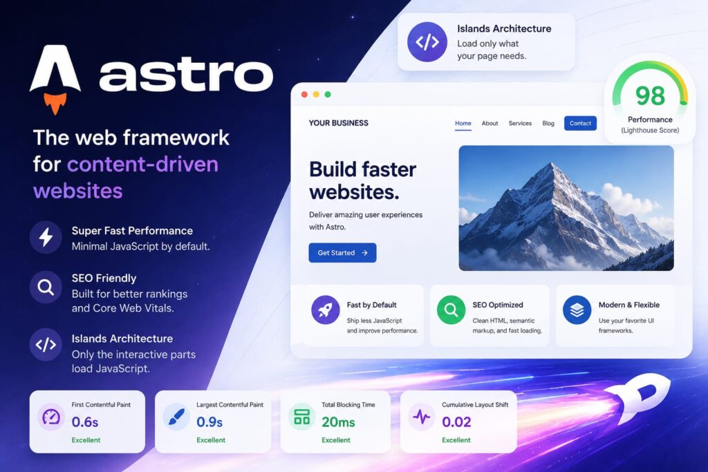 Framework Astro untuk website bisnis yang cepat dan ramah SEO