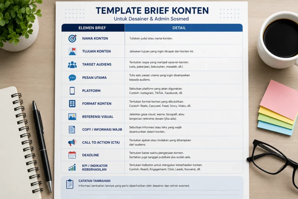 template brief konten media sosial yang siap di gunakan