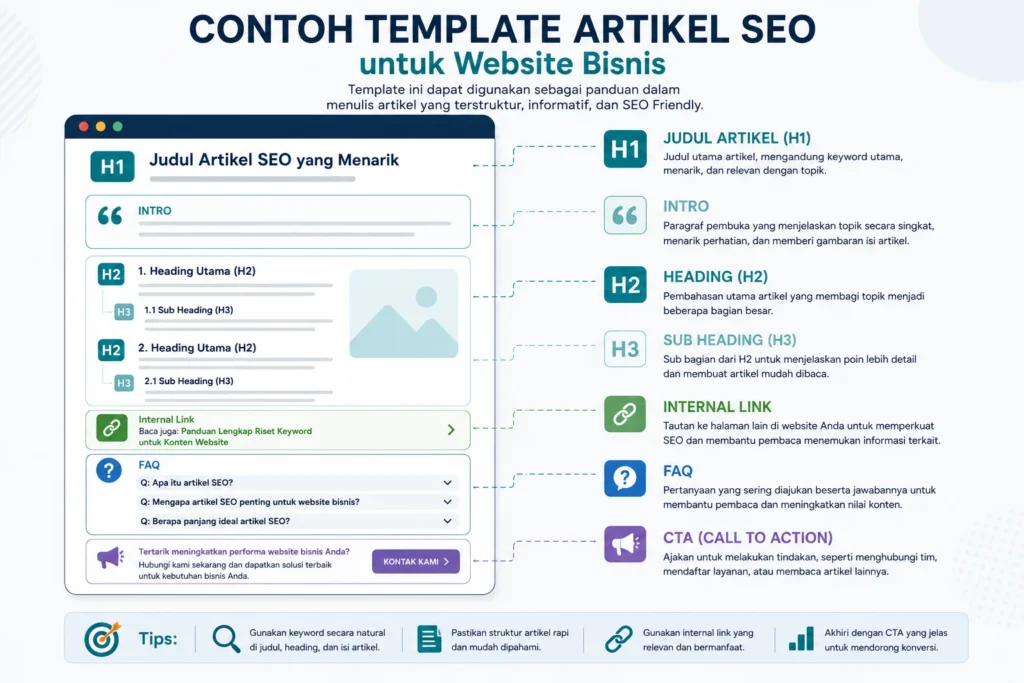 contoh template struktur artikel SEO untuk website bisnis
