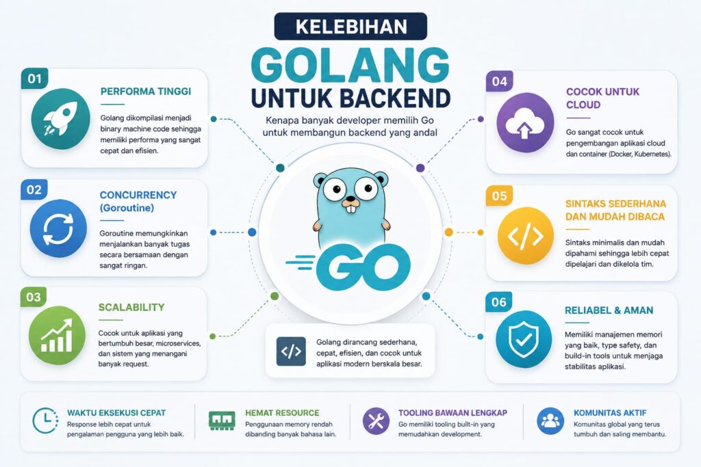 infografis kelebihan golang untuk backend aplikasi