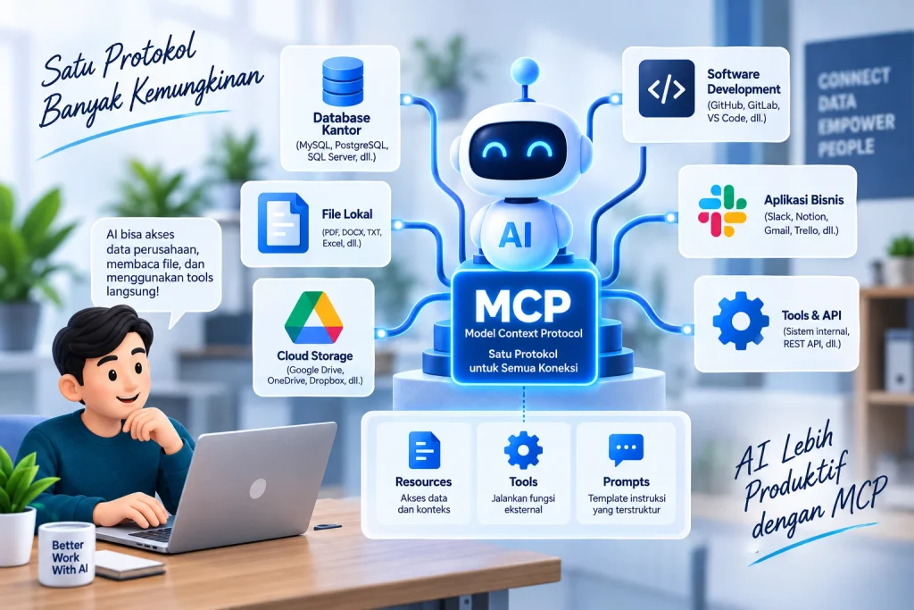 Model Context Protocol MCP Menghubungkan AI dengan Database File dan Software