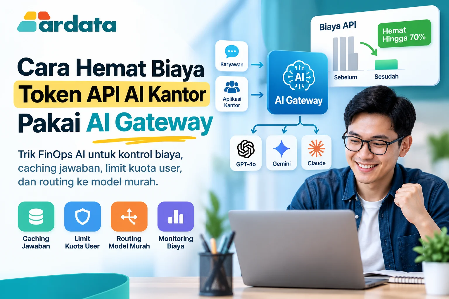 Cara hemat biaya token API AI kantor menggunakan AI Gateway