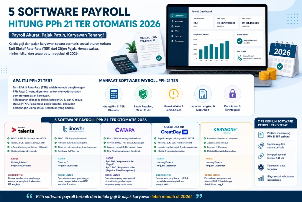Fitur Software Payroll PPh 21 TER 2026 untuk Kepatuhan Pajak Karyawan