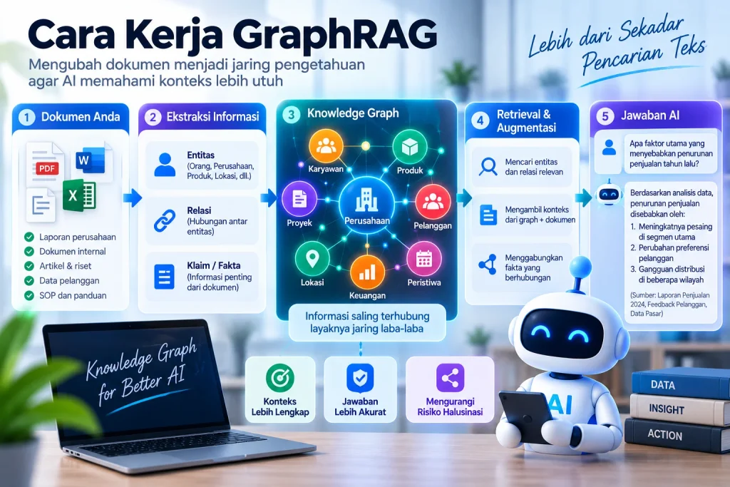 Cara Kerja GraphRAG Mengubah Dokumen Menjadi Knowledge Graph