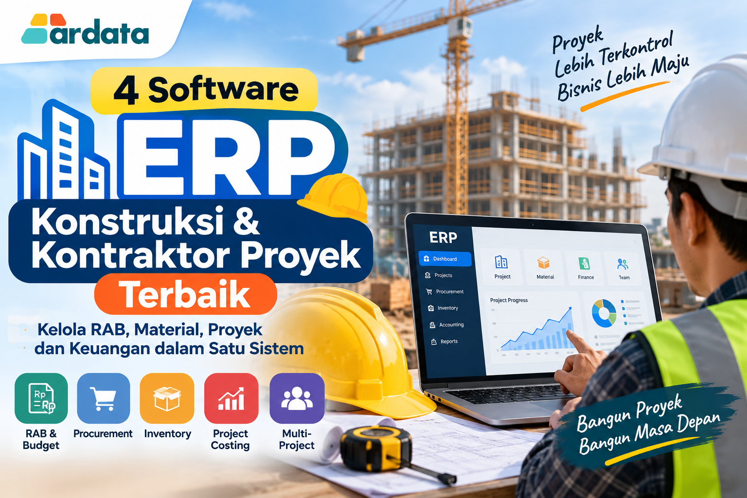 4 software ERP konstruksi dan kontraktor proyek untuk mengelola RAB, material, procurement, dan biaya proyek