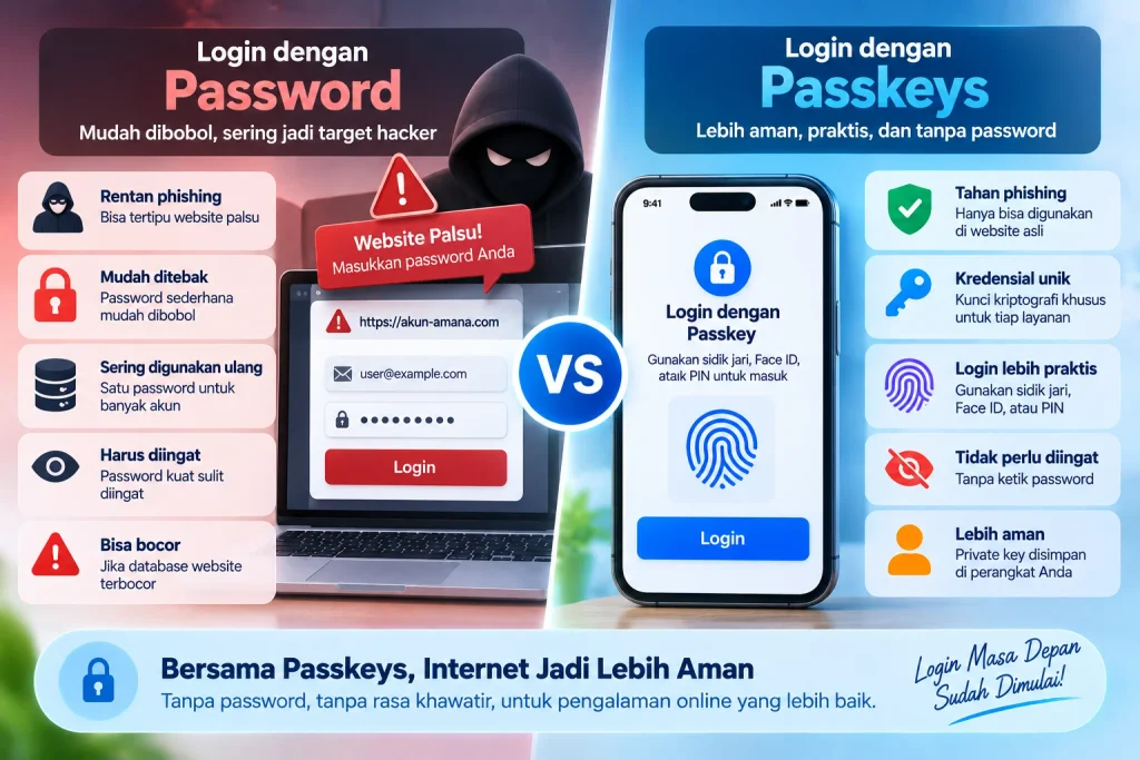 Perbedaan Login Password dan Passkeys untuk Keamanan Website