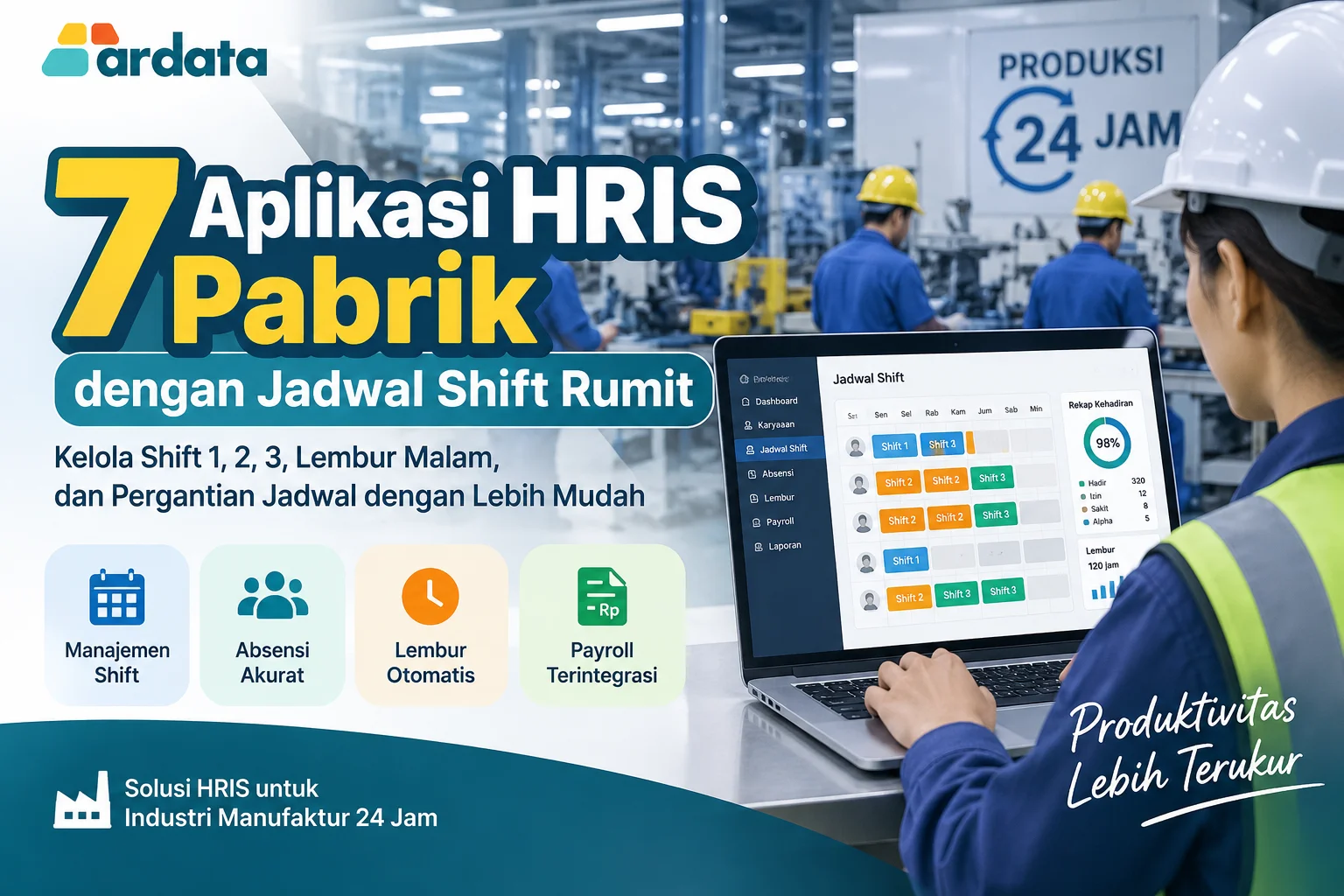 7 aplikasi HRIS pabrik untuk mengelola jadwal shift rumit dan operasional manufaktur 24 jam