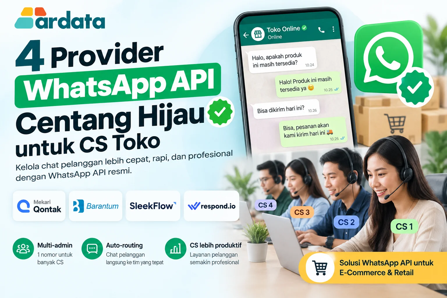4 provider WhatsApp API centang hijau untuk CS toko