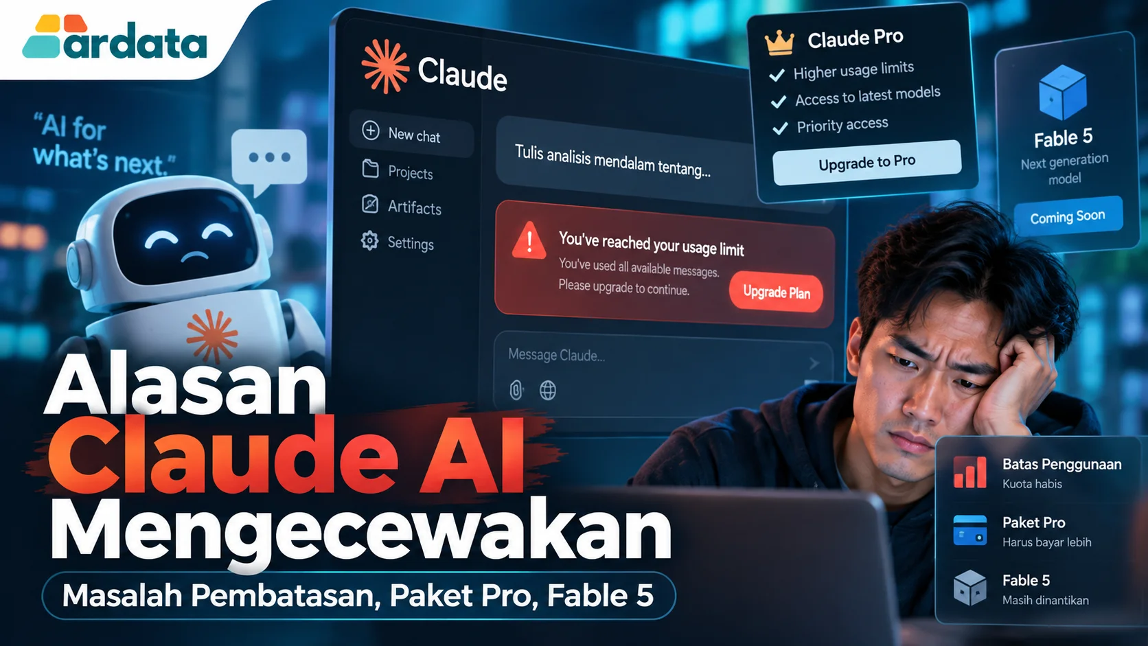 Alasan Claude AI mengecewakan karena pembatasan penggunaan, paket Pro, dan Fable 5