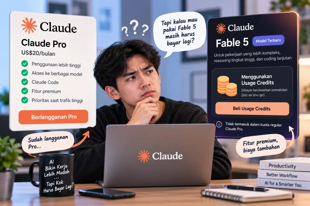 Perbandingan Claude Pro dan Fable 5 dengan sistem usage credits