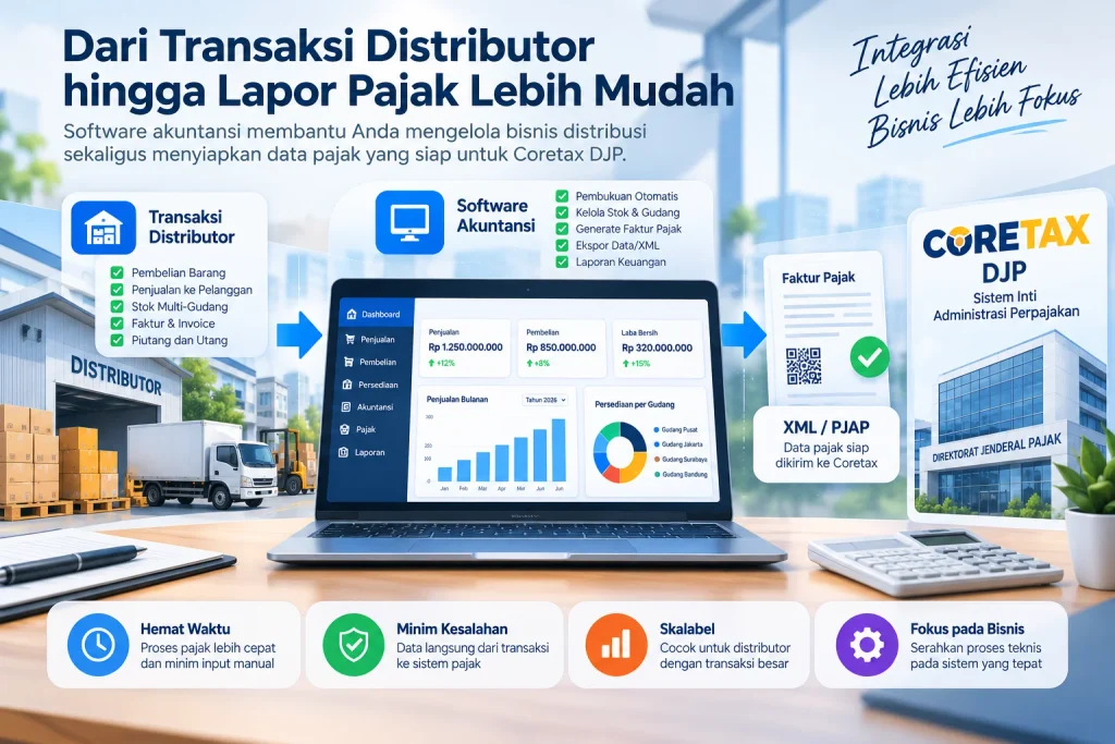 Integrasi Software Akuntansi dengan Coretax DJP untuk Distributor